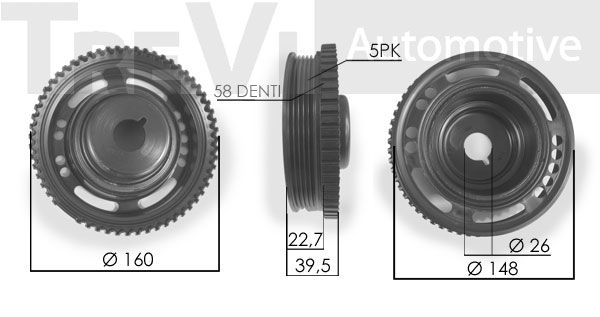 TREVI AUTOMOTIVE skriemulys, alkūninis velenas PC1231